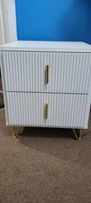 Argos  White And Gold Bedside