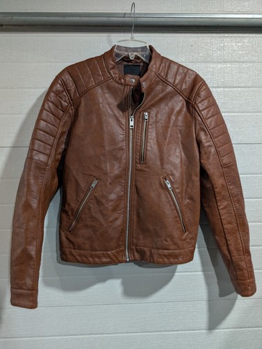 Men brown biker jacket - h&m,