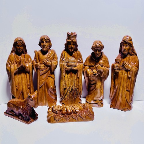Nativity set large hand carved - nativity,