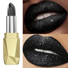 Kafurux Trend Color Halloween Shimmering Lipstick - Black - Fast & FREE Shipping