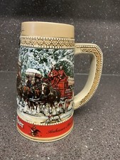 Budweiser Stein Winter Holidays 3D Embossed Large Heavy 650ml Uk Only.