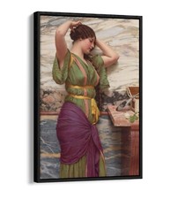 JOHN WILLIAM GODWARD, A FAIR REFLECTION -FLOAT EFFECT CANVAS WALL ART PRINT