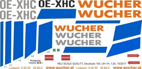 Decal 154 bell wucher - decal, uh-1h
