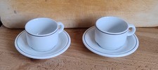  2 x Tognana Espresso Cups and Saucers White with black trim