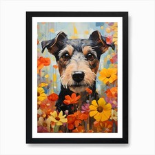 Botanical Terrier Art Print