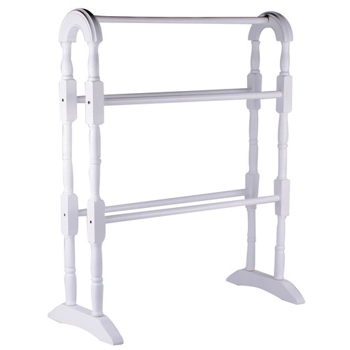 Wooden towel rail - white,