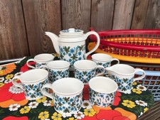 VINTAGE PORTMEIRION POTTERY TEA SET DAINTY BLUE FLOWERS BY SUSAN ELLIS WILLIAMS