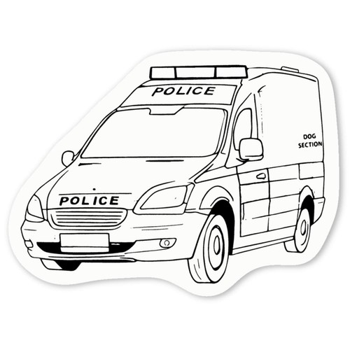 Police dog van white vinyl - van',
