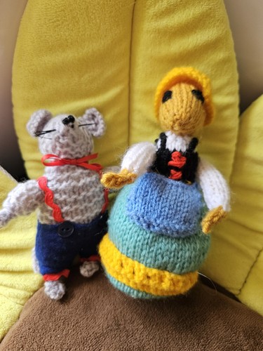 Two hand knitted mice - 🐞two,