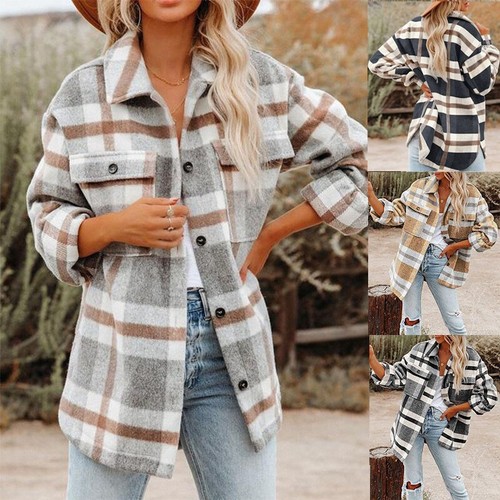 Womens oversized plaid shacket - womens,