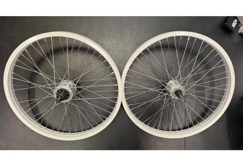 White bmx wheel set - 20”, set,