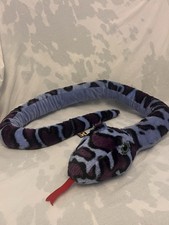 Ravensden Vintage Blue Snake Soft Toy Plush Green Eyes 62”