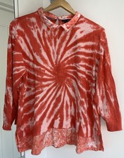 Tommy Hilfiger Ladies Jumper Size XXL 20-22 Collared Tie Dye 3/4 Sleeves  YK2