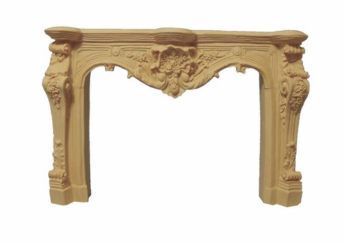 Carved fireplace cream - fireplace, dolls