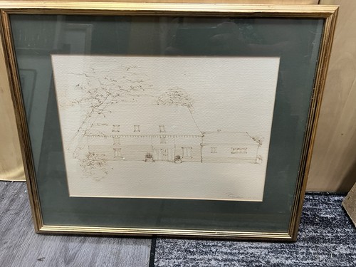 Framed signed original - framed, house