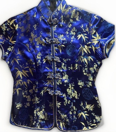 Royal blue gold brocade - gold,