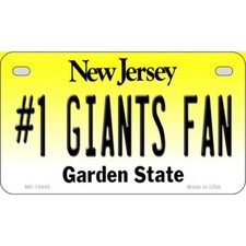 #1 Giants Fan Novelty Metal Motorcycle License Plate Sign Car Truck Wall Home