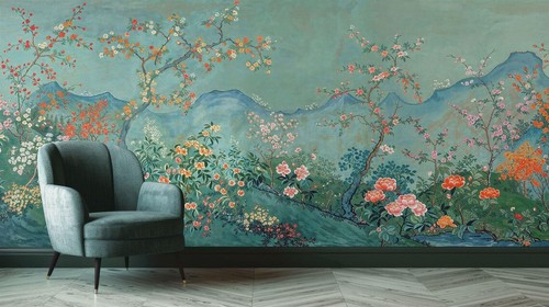 Vintage chinoiserie trees - vintage,