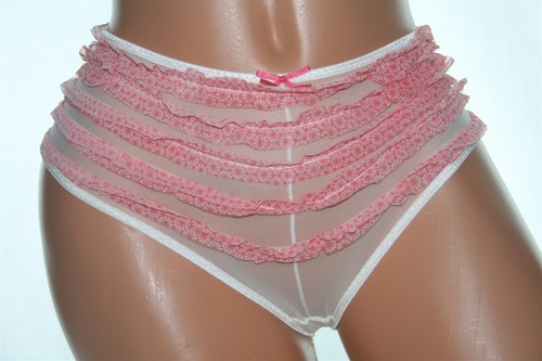 Sheer white bikini - white, panty