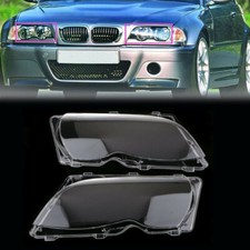 2x For BMW E46 3 Series 2002-2005 Clear Headlight Plastic Lens Lamp Cover Shell