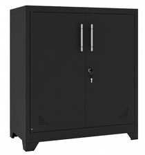 Lockable Metal Storage Cabinet with Shelves, Office Cupboard for Garage/School