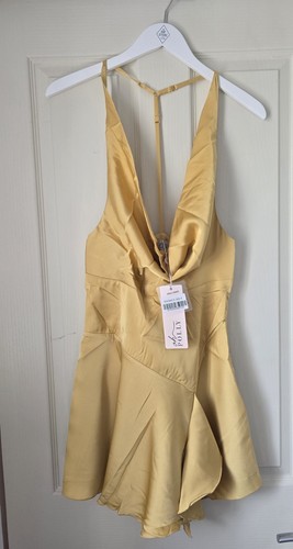 Polly gold satin halterneck - oh,