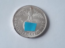 SILVER 5 REICHSMARK 1938