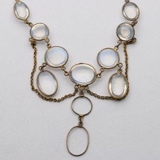 Antique Blue Moonstone Festoon Necklace