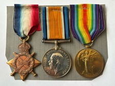 WW1 Trio 2716 Pte H Barker West Riding Regiment From Farnhill North Yorkshire.