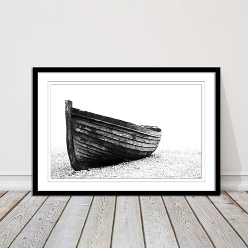 Old rowing boat - boat, black