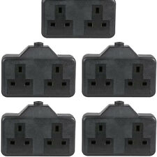 5 x 13A TWIN UK EXTENSION DOUBLE SOCKET RUBBER BLOCK 2 GANG BLACK