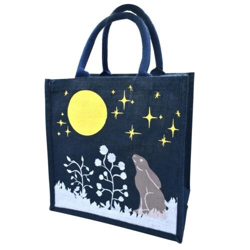 Moon gazing hare navy blue - navy,