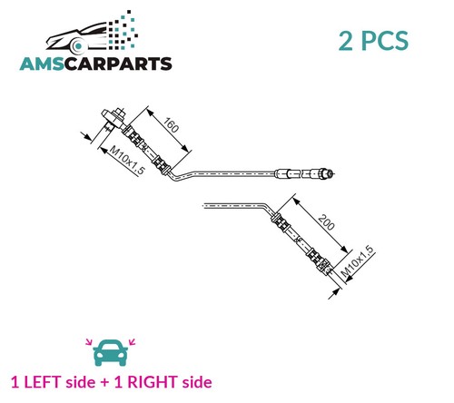 Brake hose line - hose, rear