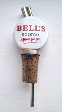 Vintage Bells Scotch Whiskey Ceramic Advertising Bottle Stopper Pourer Cork Gift