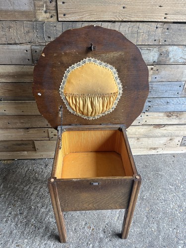 Antique oak sewing box - oak,