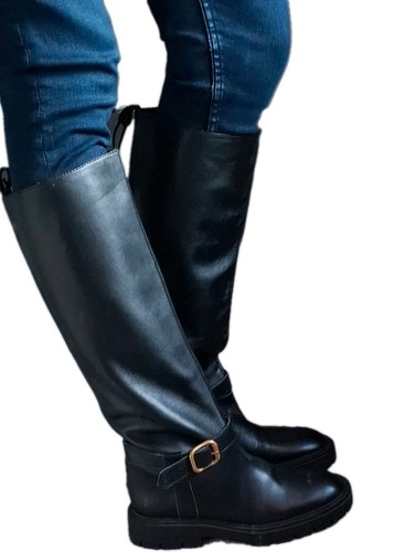 Zara black leather - black,