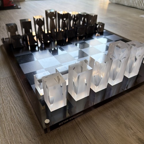 Rare authentic acrylic chess - acrylic,
