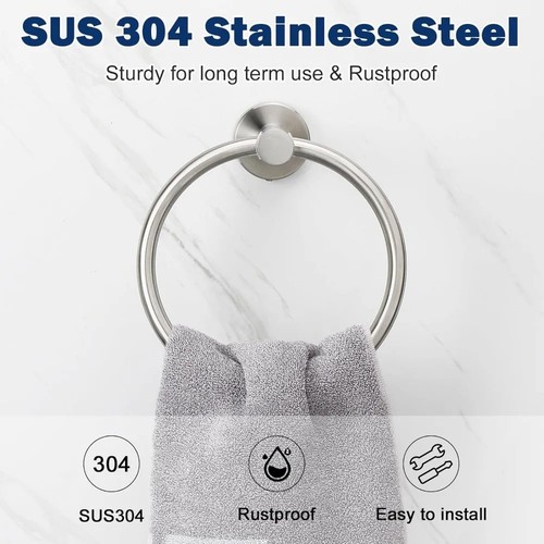 Hand towel ring round - round, holder