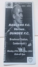 Rangers v Dundee 27/9/04 04/05 SPFL Reserve Lge @ Broadwood