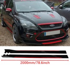 For Ford Focus Zetec ST RS 78.7" Side Skirts Rocker Panel Extension Splitter Lip