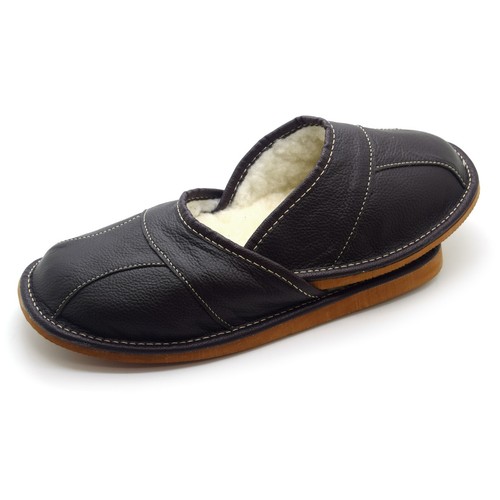 Men sheepskin slippers - sheepskin,