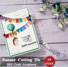 Party Banner Flag Card Making Stamp Die Set Craft DIY Metal Cutting Scrapbooking