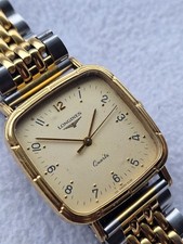 Longines Vintage Men's Square Quartz Swiss Made Two Tone Watch - Spares/ Repair