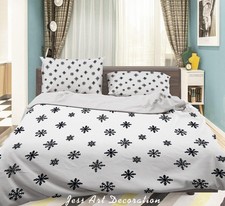 3D White Snowflake Quilt Cover