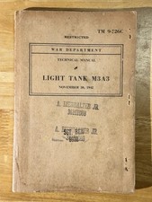 TM9-726C Technical Manual Light Tank M3A3 Stuart 1942