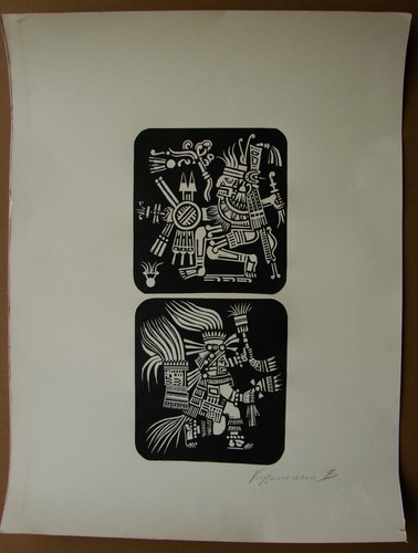 Ukrainian soviet ussr woodcut - soviet,
