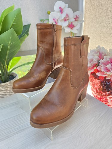 Fat face brown leather ankle - face,
