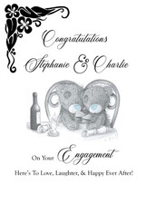 ENGAGEMENT CARD Personalised Congratulations *names & our verse inc inside!