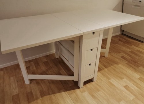 White ikea norden gateleg - white,