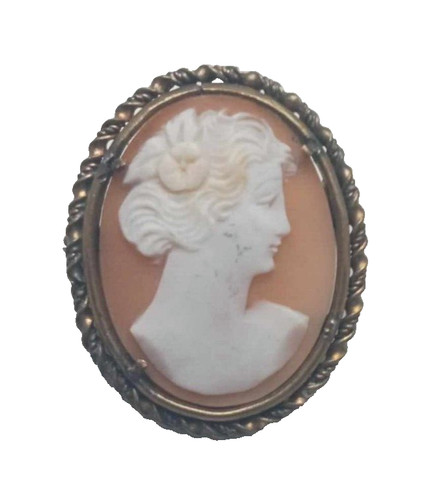 Antique gold plated cameo - gold,